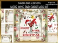 More wine and Christmas 7x7ins decoupage Kit with bookmarks