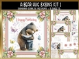 A Bear Hug 8x8ins Decoupage Topper with Matching Bookmarks Kit 1