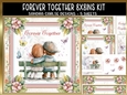 Forever Together 8x8ins Decoupage Kit with Matching Bookmarks