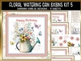 Floral Watering Can 8x8ins with Matching Bookmarks Kit 5 Request