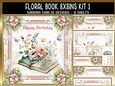 Floral Book 8x8ins Kit with Matching Bookmarks 1