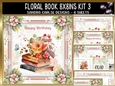 Floral Book 8x8ins Kit with Matching Bookmarks 3