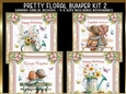 Pretty Floral 4 x 8x8ins Topper Mini kits No: 2