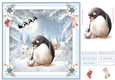 Christmas Penguins 8x8ins Decoupage Topper 3