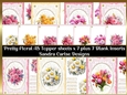 Pretty Flower 7 x A5 Toppers & 7 Matching Inserts Kit 1