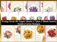 Pretty Flower 7 x A5 Toppers & 7 Matching Inserts Kit 2