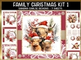 Christmas Highland cow 7x7ins Topper kit 1 with lace edging