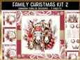 Christmas Donkey 7x7ins Topper kit 2 with lace edging