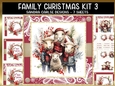 Christmas Vintage Sheep 7x7ins Topper kit 3 with lace edging