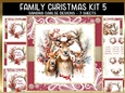 Vintage Christmas Reindeer 7x7ins Topper kit 5 with lace edging