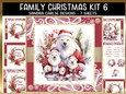 Vintage Christmas Polar Bears 7x7ins Topper kit 6 with lace edging