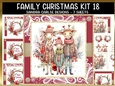 Family Animal Christmas 7x7ins card kit 18 with lace edging