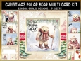 Christmas Polar Bear Multi 8x8ins card kit with gift tags