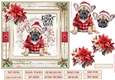 Santa Paws 7x7ins decoupage Topper 1 with 10 sentiments
