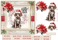 Santa Paws 7x7ins decoupage Topper 4 with 10 sentiments