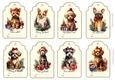 Christmas Vintage Dog 8 x Gift Tags 1