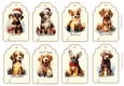 Christmas Vintage Dog 8 x Gift Tags 2