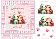 Turtley in love with you 7x7ins Decoupage Topper