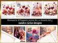 Romance & Anniversary flowers & wine 8 Toppers 7x7ins & 2 x Inserts kit 5