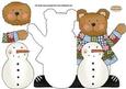 Christmas Teddy Having Fun Shaped Card