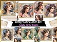Vintage Ladies 6x6ins card front kit 1