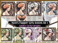 Flapper Girls 1920s 6x6ins kit 1
