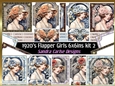 Flapper Girls 1920s 6x6ins kit 2