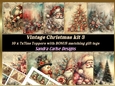 Vintage Christmas 10 sheets & matching gift tags kit 3