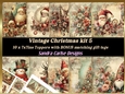 Vintage Christmas 10 sheets & matching gift tags kit 5