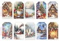 Christmas Vintage Scene 10 x gift tags 