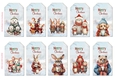 Merry Christmas Snowy Scene 10 x gift tags 