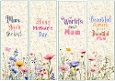 Floral Mum 4 x bookmarks 1