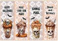 Spooky Halloween Coffee  4 x bookmarks 1