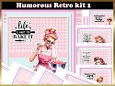 Humorous Retro 5 x 7x7ins Topper kit 1 with matching Inserts