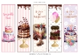Yummy cakes 2x7ins printable bookmarks x 5