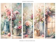 Pretty floral 2x7ins printable bookmarks x 5