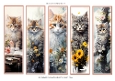 So cute cat 2x7ins printable bookmarks x 5 sheet 1