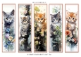 So cute cat 2x7ins printable bookmarks x 5 sheet 2
