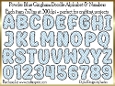 Powder Blue Gingham Doodle Alphabet & Numbers - 26 letters & 10 numbers