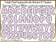 Twlight Pink Gingham Doodle Alphabet & Numbers - 26 letters & 10 numbers