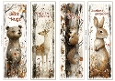 Woodland bookmarks x 4 (large size)