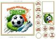 Football Fan 7x7ins card front birthday Cousin with tags & gift card