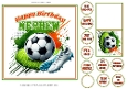 Football Fan 7x7ins card front birthday Nephew with tags & gift card