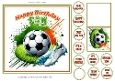 Football Fan 7x7ins card front birthday Son with tags & gift card