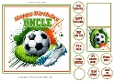 Football Fan 7x7ins card front birthday Uncle with tags & gift card