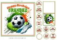 Football Fan 7x7ins card front birthday Grandad with tags & gift card