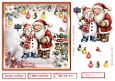 Christmas Taking a selfie 7x7ins Topper with decoupage & tags