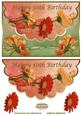 Beautiful Floral Scalloped Edge 50th Birthday Card Front