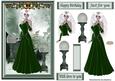 Lady in Green Decoupage Topper