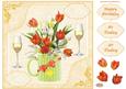 8x8ins Floral 80-90 Birthday Decoupage Card Front